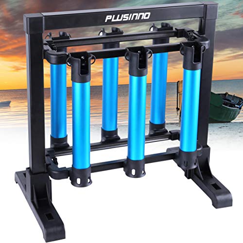 PLUSINNO Fishing Rod Rack, Metal Aluminum Alloy Fishing Rod Stand