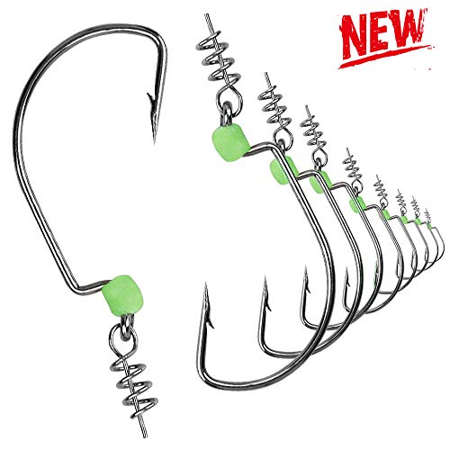 Erchang Fishing Hooks,Bass Fishing Address High Carbon Steel Senko Worms Assortment Bait Jig