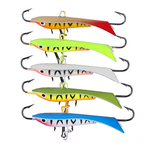 Goture Ice Fishing Jigs with Treble Hook Single Hook for