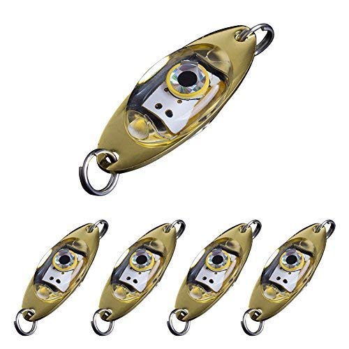 Dr.Fish Fishing Lure Lot 5 Flash LED Light Spoon Bass Halibut Flasher