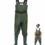 LANGXUN Hip Waders for Children, Lightweight and Breathable PVC Fishing Waders for Youngsters, Waterproof Bootfoot Waders for Boy and Lady, Navy Inexperienced Chest Waders for Ladies (10/11