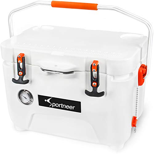 Sportneer 25 Quart Cooler Ice Chest with Builtin Thermometer for